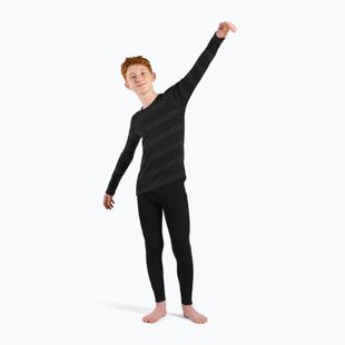 Komplet bielizny termoaktywnej dziecięcej ODLO Active Warm Eco black/grey melange