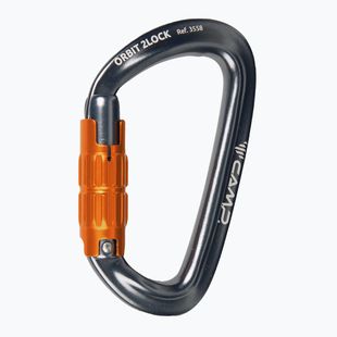 Karabinek wspinaczkowy CAMP Orbit 2Lock gun metal/orange