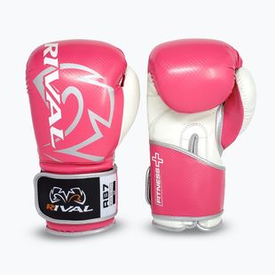 Rękawice bokserskie Rival RB7 Fitness Plus Bag pink/white