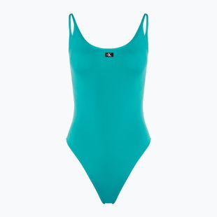 Strój kąpielowy jednoczęściowy damski Calvin Klein Scoop One Piece blue ocean