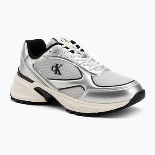 Buty męskie Calvin Klein YM0YM01402 Hike Runner Laceup Mesh Mix silver/black/marshmallow