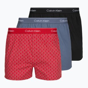 Bokserki męskie Calvin Klein LV00NB4727 Boxer Slim black/prep emblem goji berry/grisai