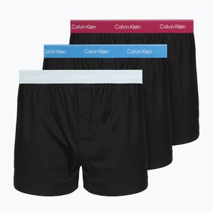 Bokserki męskie Calvin Klein LV00NB4267 Boxer Slim black bodies w/ poseidon blue/plein