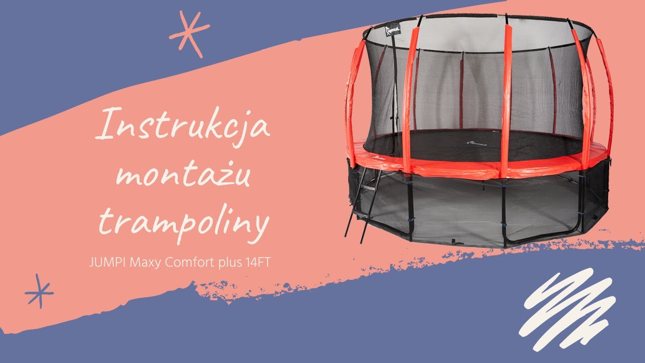 Trampolina ogrodowa Jumpi Maxy Comfort Plus 252 cm pomarańczowa