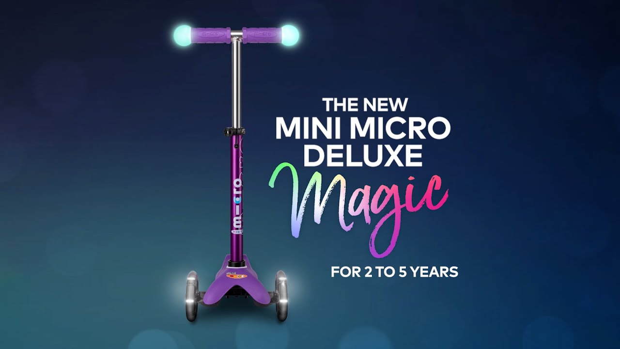 Hulajnoga trójkołowa dziecięca Micro Mini Deluxe Magic LED pink